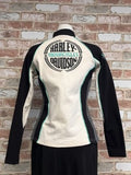 Harley Davidson Black and White Zip-Up Hoodie