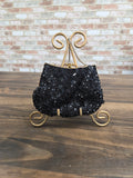 Black sequin beaded purse