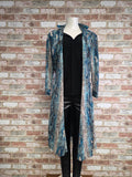 Wrap dress blue brown black
