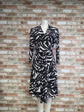 Wrap dress zebra type print
