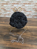 Black flower purse